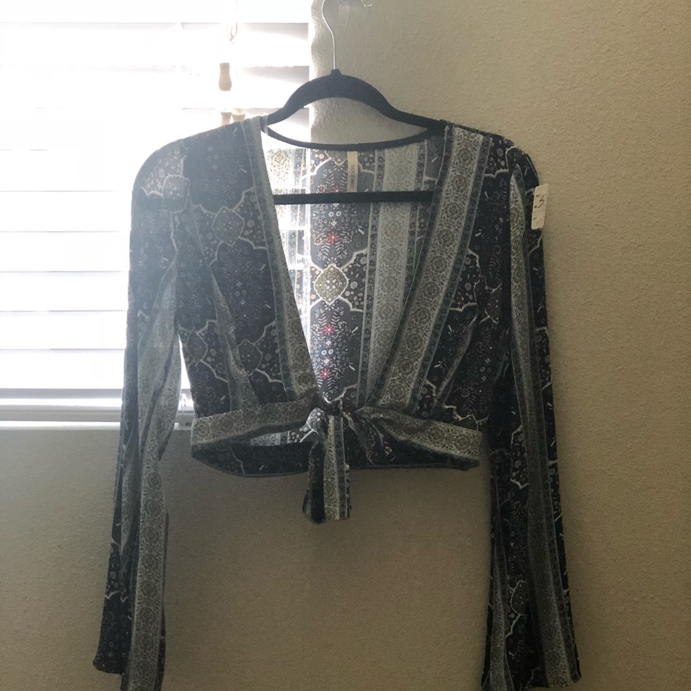 Boho tie up blouse